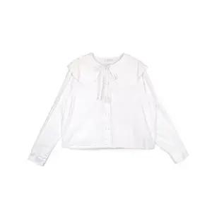 [올리브데올리브]올리브데올리브 펀칭 레이스카라 블라우스