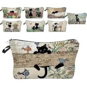 [보리보리/조이멀티]랜덤2개 앤틱캣츠 다용도 휴대용 패브릭파우치 205878