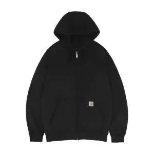 남여공용 캐주얼 루즈핏 미드웨이트 후드집업 K122 블랙