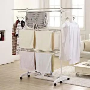 올스텐 화이트 6단 이불봉+부착형 양말걸이 건조대