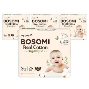 보솜이 기저귀 리얼코튼 오가니크 팬티 특대 26p 4팩