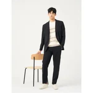 [빈폴멘] 젠틀테크 솔리드 테이퍼드 셋업 팬츠  블랙 (BC5321C655)