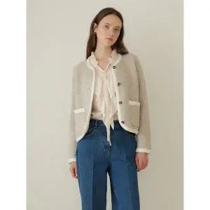 [올리브데올리브](하남점)단작 배색 헤어리 니트 자켓 OK5WD950