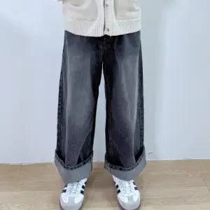 키즈 와이드 롤업진 남아 여아 루즈핏 주니어옷 초등 데일리 등원룩 데님팬츠