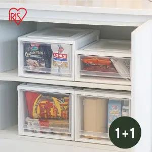 [아이리스][2개입] 아이리스 깔끔한 다용도 플라스틱 서랍장 투명 (소/중/대)