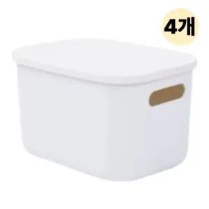 가규 모던 라운드핸들 팬트리 리빙박스 M 화이트 4P