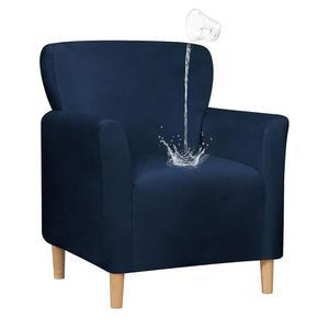 NICEEC 스판덱스 스트레치 액센트 의자 커버 암체어 소프트 모던 연회 암체어 커버 발수제 미드 센추리 암체어 슬립커버 거실 사무실 독서용 가구 보호대(네이비블루)