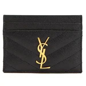 생로랑 카산드라 마틀라세 카드지갑 423291 BOW01 1000 블랙/금장
