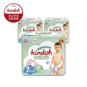 킨도 프리미엄 오슬림 베베가드 팬티형 향균기저귀 7단계 특점보 26매x3팩