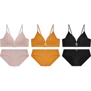 [게스언더웨어](신세계 사우스시티)시스루홀 볼륨업 브라렛/팬티세트 3종1택 GEW123