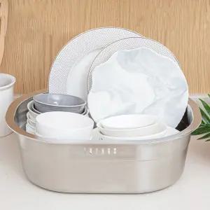 올스텐 경량 설거지통 8L / 타원형 물빠짐 스텐세척볼 싱크볼