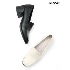 [고앤씨]여성 니콜 로퍼 스퀘어토 펌프스 힐 정장 구두 5cm