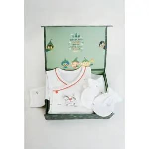 [보리보리/모이몰른]포니팜밤부싱글배냇가운선물세트