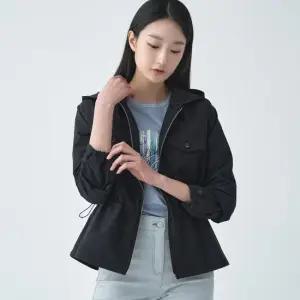 [지센] 여성 스판 후드 허리스트링 숏 점퍼 LSJPO251_DN