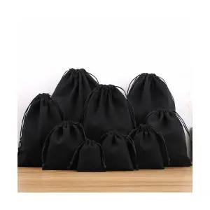 블랙 파우치 벨벳 복주머니 스트링 더스트백 소형중형