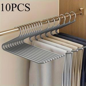 10개 공간 절약형 거위 모양의 Z자형 바지 걸이 내구성이 뛰어난 금속 소재 가정용품 보관을 위한 다기능