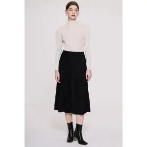 [요이츠](택가 98000원)[요이츠] 이중 주름 플레어 밴딩 스커트_YH09WRPSK40