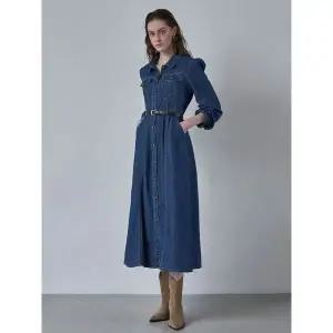 [하프클럽/]라이너 벨트 세트 데님 셔츠 원피스 LN04OP170