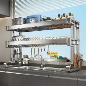무타공 싱크대 식기 건조대 확장형 주방 부착식 싱크대건조대 조리대 선반 정리대 올스텐