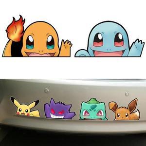 포켓몬 크리 에이 티브 자동차 스티커 피카추 Gengar Eevee Squirtle 애니메이션 피규어 장식 귀여운  친구