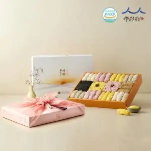 [강릉은정한과] 서하 2단 유과 선물세트 보자기포장 (답례품 설날 추석선물 상견례선물 수제 전통과자)