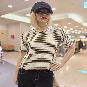 [하프클럽/베네통]베네통 스트라이프 반팔 티셔츠 BATSA6-611-IV