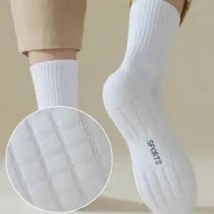 쿠션 양말 두툼한 발바닥 러닝 스포츠 양말 중목 남성 기능성 트레킹 고탄력 통기성 여성 발목 보호 등산