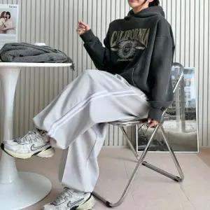 남녀공용 두줄트랙 스트링 와이드팬츠