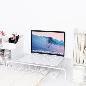 대형 모니터 받침대 공간활용 데스크 사무실 와이드 형 모니터 받침대 정리대 스탠드 거치대 정리함 키보드