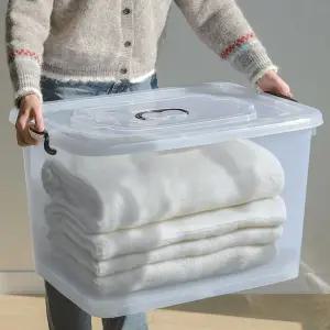 반투명 플라스틱 리빙박스 대형 120L정리함 수납함 보관함 주방 냉장고 소품 다용도함 바구니