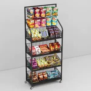 매대 5단 이동식 진열대 디스플레이 간식 화이트3단깔창타입[길이50cm] 철제