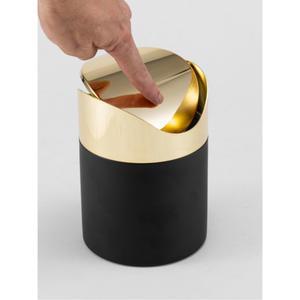 미니 스텐 휴지통 탁상용 금색 스테인리스 금장 골드 회전 304 뚜껑 쓰레기통