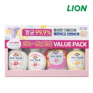 아이깨끗해 핸드워시 밸류팩/490ml용기 2개+250ml용기 1개+리필450ml/온가족용/가정용/어린이집/유치원/손세정/손비누/저자극/거품형