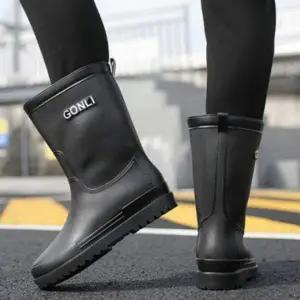 여름철 남성용 방수 고무 레인부츠 비옷 장화 방한 부츠