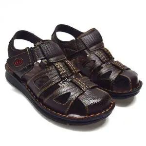 남성용 가죽 여름 크로스 샌들 캐주얼 데일리 남자 신발