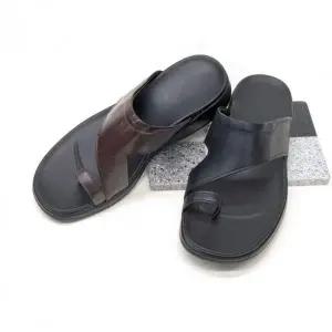남성용 가죽 쿠션 샌들 2중창 조리 슬리퍼 고급 모델