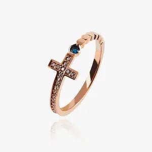 [엘렌쥬얼리]14K 18K 헤일로드 큐빅 십자가 미스 링 금 반지