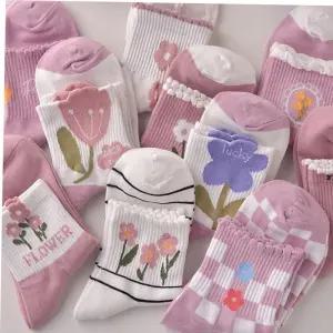 여성양말단목 여성 패턴 양말 5종세트 LM-0309