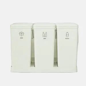 원터치 바닥연결형 3칸 분리수거함 20L (스티커 포함)