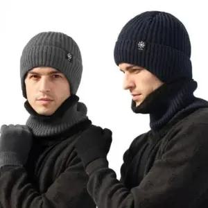 융털 넥워머 남성 여자 비니 귀덮개 세트