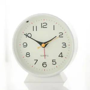 인테리어 무소음 탁상 시계 레트로 아날로그 탁상 시계 저소음 알람