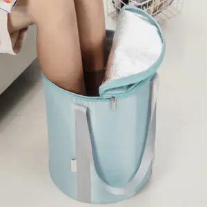 파랑새백화점 접이식 족욕바스켓30X37CM 민트 휴대용바게스