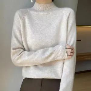 심플 베이직 하프넥 긴팔 모달 니트 WIADNT075