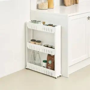 까사마루 이동식 슬림 틈새 수납선반 (2/3/4단)