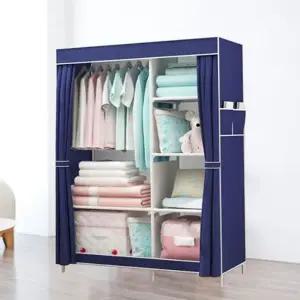 이동식 시스템 행거 다용도 드레스 옷장 조립식 시스템 행거 철제 수납 선반형 자취방 패브릭 좁은 원룸