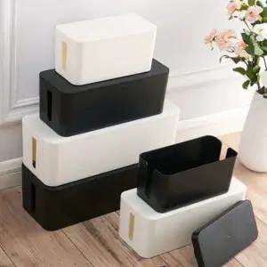 멀티탭 보관함 콘센트 전선 책상 멀티탭 정리함 3구 플라스틱 인테리어 케이블 사무실 가정용 컴퓨터