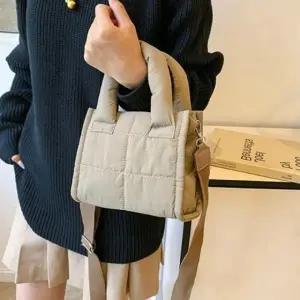 미니 사각 토트 패딩 가방 보조 백 크로스