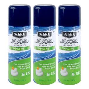 (3개/무배)쉬크 쉐이브 가드 센서티브 라임 폼 220ml