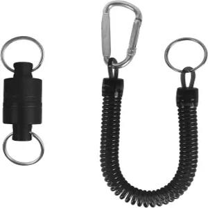 아벤틱 마그네틱 네트 코일형 랜야드 카라비너 클립으로 초강력 열쇠고리 플라이 어망 리트랙터 출시