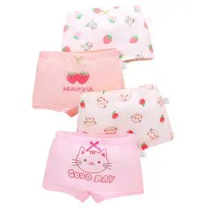 슈가캣 여아 사각 드로즈 4매입 아동 면 팬티 세트 유아 속옷 어린이 속바지